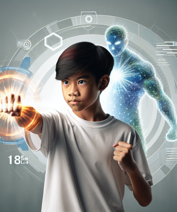 alt_text: Deku bersiap menggunakan kekuatannya, menghadapi tantangan dengan semangat Plus Ultra.