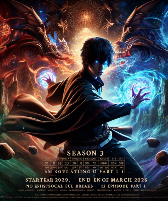 alt_text: Poster Jujutsu Kaisen Season 3 dengan jadwal tayang padat tanpa jeda.