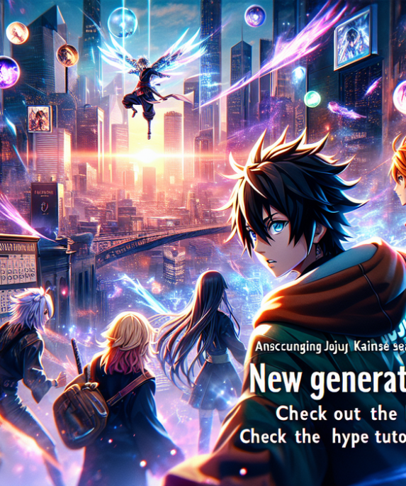 alt_text: Poster Jujutsu Kaisen Season 3 dengan karakter utama dan desain visual yang memukau.