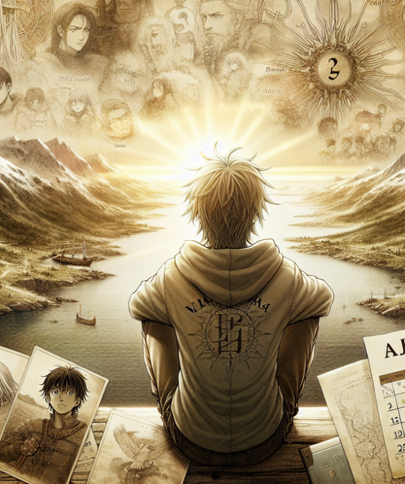 alt_text: Thorfinn menantikan petualangan baru di musim 3 Vinland Saga; pertarungan dan perdamaian menanti.