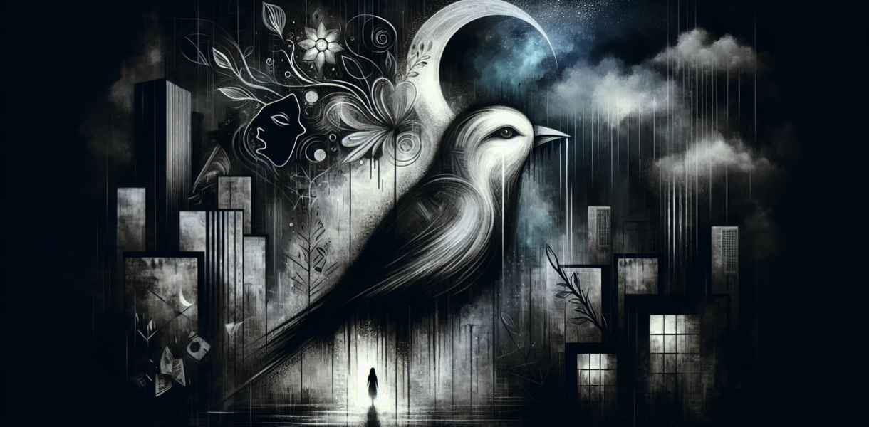 alt_text: Ilustrasi Goodnight Punpun menggambarkan masa depan kelam dengan nuansa suram dan introspektif.