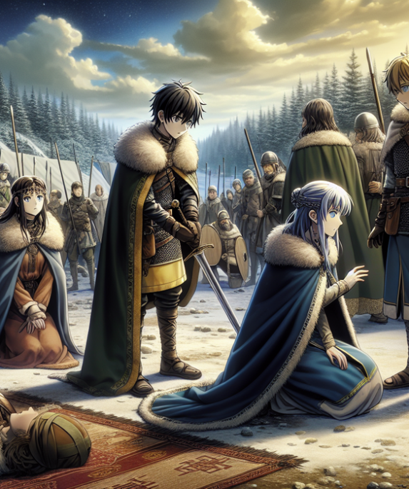 alt_text: Sampul Vinland Saga menampilkan karakter utama dalam adegan dramatis yang ikonik.