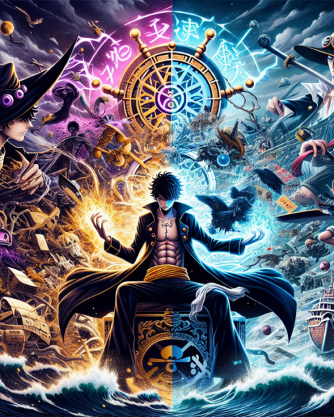 alt_text: Karakter Jujutsu Kaisen terkejut oleh kemunculan elemen dari One Piece di Culling Game.