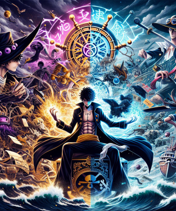 alt_text: Karakter Jujutsu Kaisen terkejut oleh kemunculan elemen dari One Piece di Culling Game.