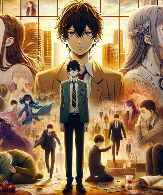alt_text: Ilustrasi anime Domestic Girlfriend, menggambarkan hubungan cinta yang rumit dan dramatis.