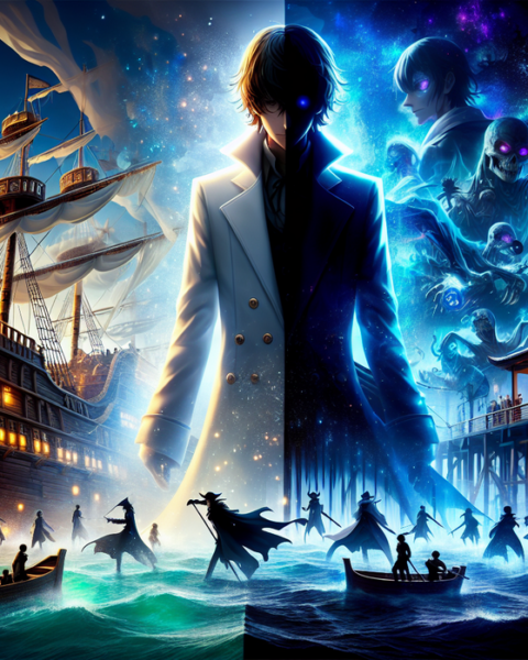 alt_text: Karakter One Piece dan Jujutsu Kaisen bersiap bertarung dalam arena Culling Game.