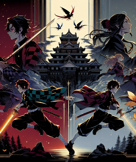 alt_text: "Infinity Castle dari Demon Slayer dengan sorotan kejutan anime baru yang menegangkan."