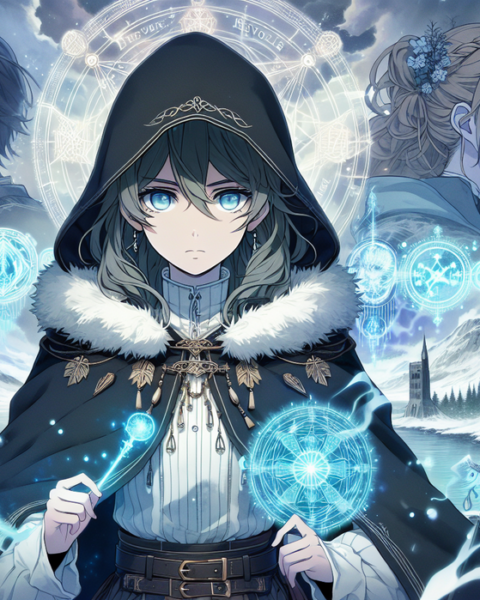 alt_text: "Cuplikan poster Frieren Musim 2, menampilkan Fern dengan kilau magis baru di sekitarnya."