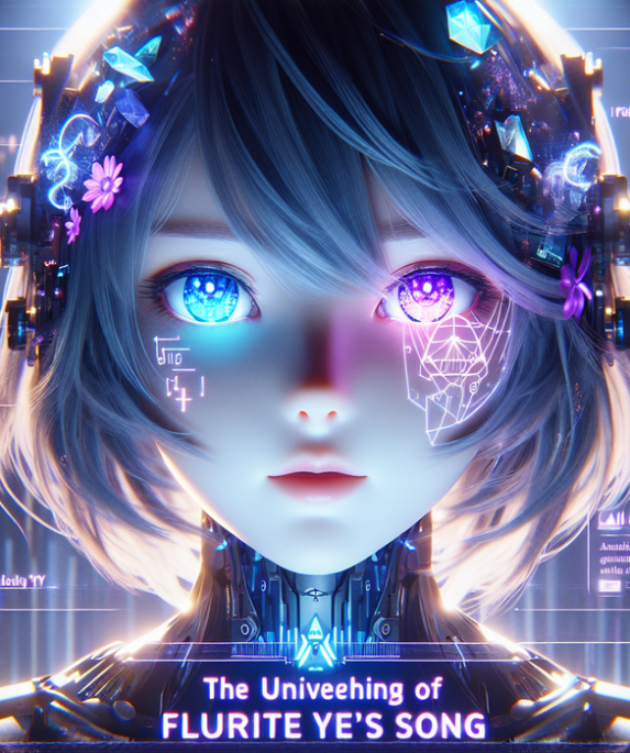 alt_text: Titan bertarung di panggung opera futuristis dengan cahaya neon dan kostum AI canggih.