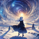 alt_text: Poster Frieren: Beyond Journey's End, menampilkan karakter utama memulai petualangan baru.