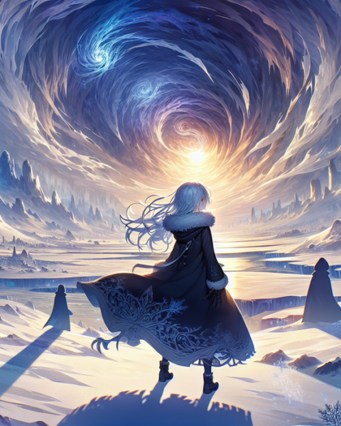 alt_text: Poster Frieren: Beyond Journey's End, menampilkan karakter utama memulai petualangan baru.