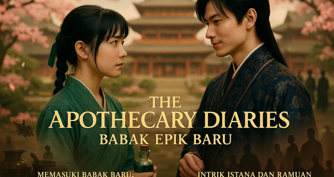 alt_text: Poster "The Apothecary Diaries": Musim baru dengan misteri baru yang menegangkan dan menarik.