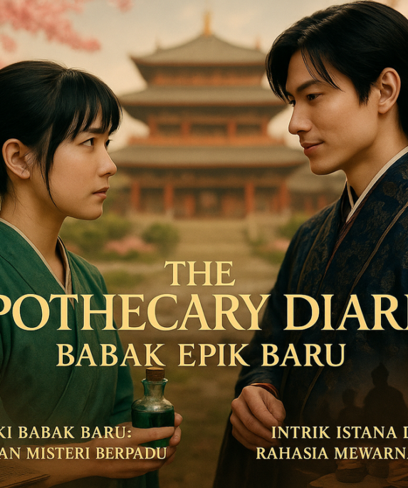 alt_text: Poster "The Apothecary Diaries": Musim baru dengan misteri baru yang menegangkan dan menarik.