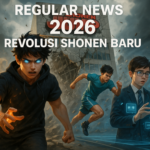 alt_text: Sampul majalah mengumumkan tiga komik baru menggemparkan di Shonen Jump edisi terbaru.