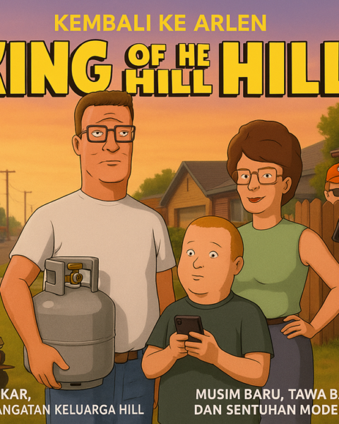 alt_text: Poster "King Of The Hill" Musim 15 di Hulu, menampilkan karakter utama siap beraksi.