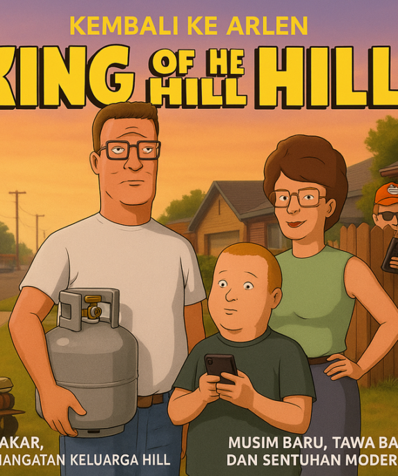 alt_text: Poster "King Of The Hill" Musim 15 di Hulu, menampilkan karakter utama siap beraksi.