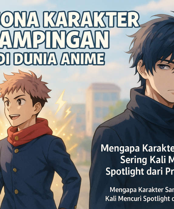 alt_text: Tokoh sampingan mengalahkan hero utama dalam pertarungan epik anime.