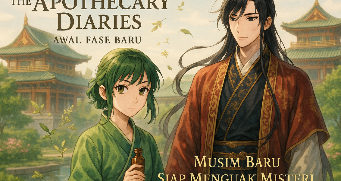 alt_text: "The Apothecary Diaries: Musim Baru, Era Baru - Kembali dengan petualangan dan misteri baru!"
