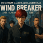 alt_text: Karakter beraksi dalam anime "Wind Breaker", memadukan aksi dan dinamika pertarungan jalanan.