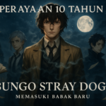 alt_text: Poster Bungo Stray Dogs, memperingati satu dekade, menyoroti momen penting baru.