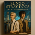 "alt_text": "Ilustrasi kolaborasi Bungo Stray Dogs dengan tema dekade penuh misteri yang abadi."