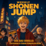 alt_text: "Gelombang anime baru Shonen Jump Juni dengan karakter-karakter terbaru."