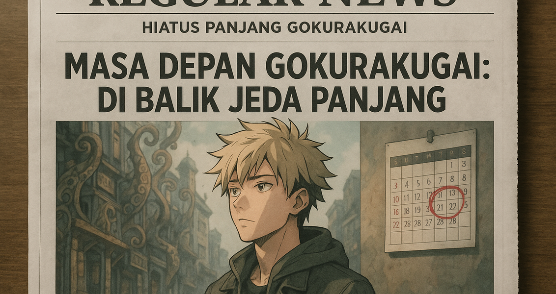 alt_text: Hiatus Gokurakugai berlanjut; masa depan adaptasi anime masih belum pasti.