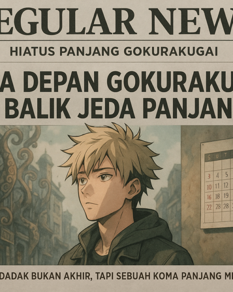 alt_text: Hiatus Gokurakugai berlanjut; masa depan adaptasi anime masih belum pasti.